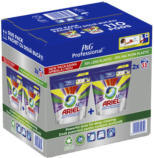 Ariel All In 1 Pods Detergent pentru Culori Haine (55 Capsule) 2buc
