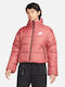 Sportswear Women's Short Puffer Jacket Double Sided Waterproof for Winter Red