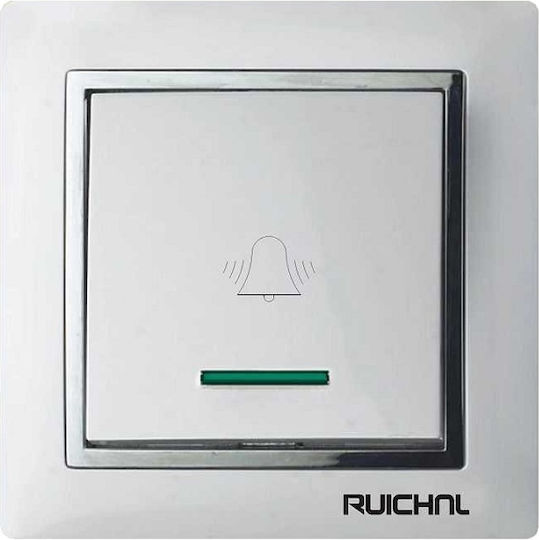 RC3607 Complete Wall Push Bell Button with Frame White 068141