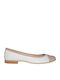 Synthetic Leather Ballerinas White/beige