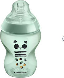 Tommee Tippee Sticlă de Plastic pentru Bebeluși Closer to Nature Anti-Colici cu Tetină de Silicon pentru 0+, 0+ m, luni Green Panda 260ml 1buc