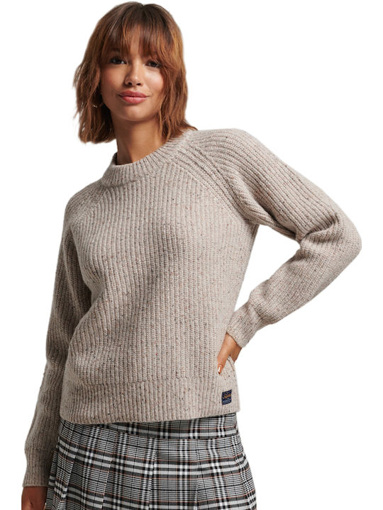 Superdry Women's Long Sleeve Sweater Ecru Tweed