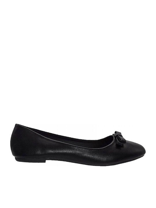 Synthetic Leather Ballerinas Black