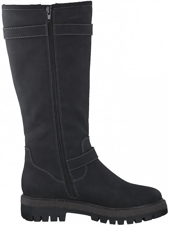 Leder Damenstiefel Schwarz