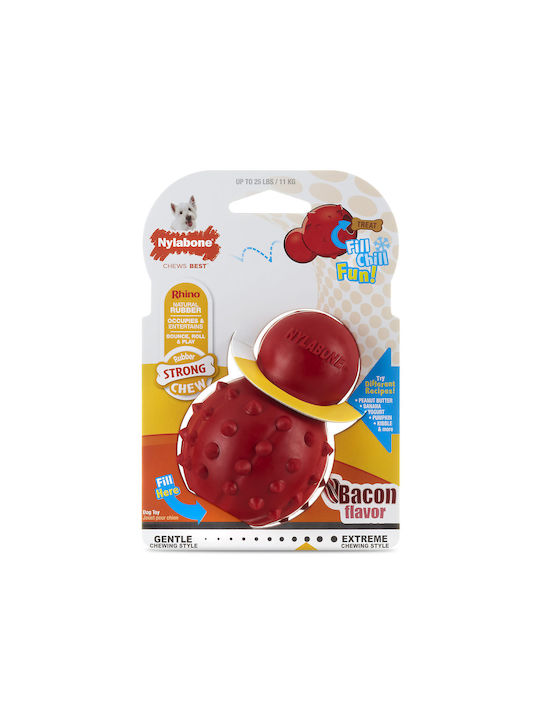 Nylabone Strong Cone Bone Toy Dog Chewable with Flavor Bacon Small Red 1pcs