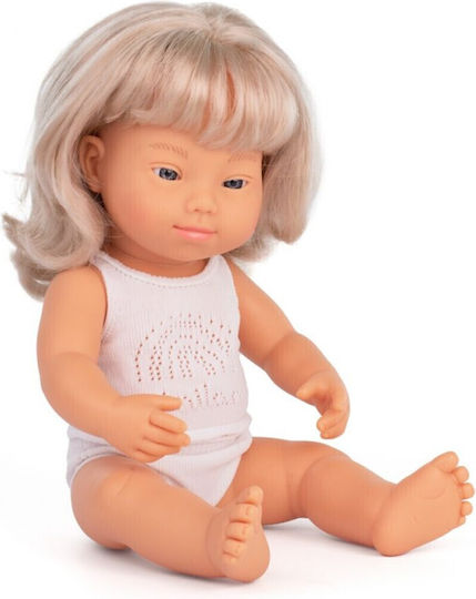 Miniland Baby Doll Caucasian Girl with Down Syndrome for 0+ Years Length 38 cm