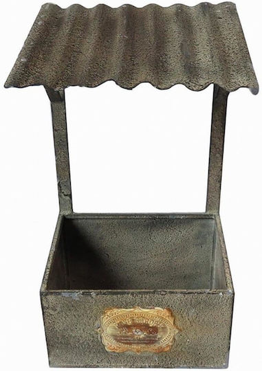 Artekko HA Γλάστρα Μεταλλική Γκρι 23x16x42εκ.