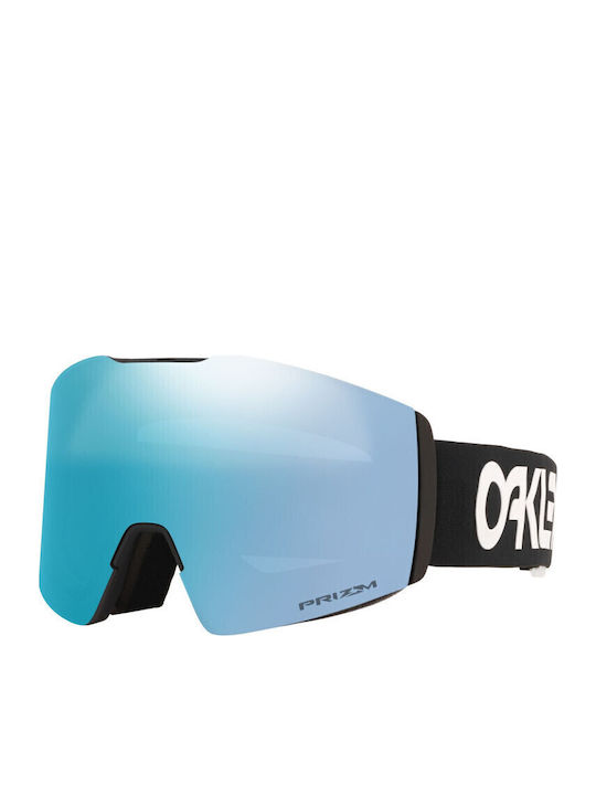 Oakley Fall Line Μάσκα Σκι & Snowboard Ενηλίκων Μαύρη με Φακό σε Μπλε Χρώμα