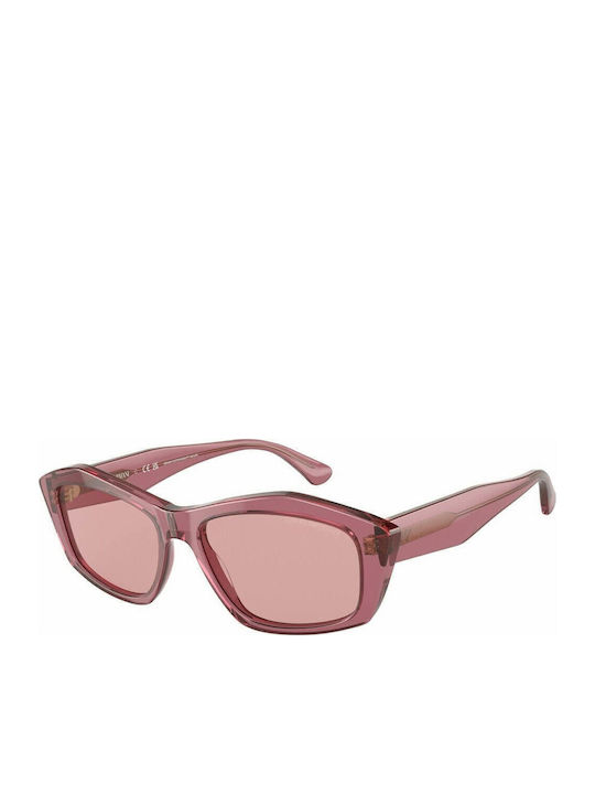 Emporio Armani Women's Sunglasses with Pink Horn-Rimmed Frame and Grey Lenses EA4187 554484