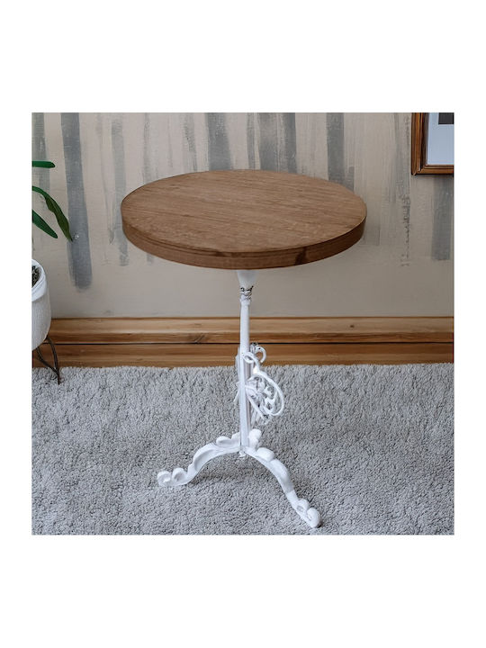 Round Side Coffee Table HA0902 Metal Beige W40xL40xH67cm