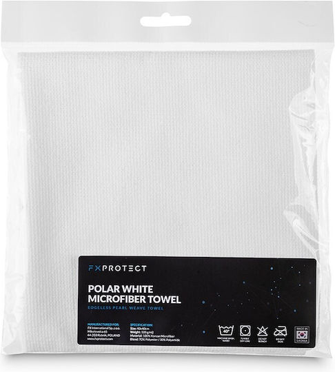 FX Protect Polar White Cloth Microfiber Cleaning Car 320gsm White 40x40cm