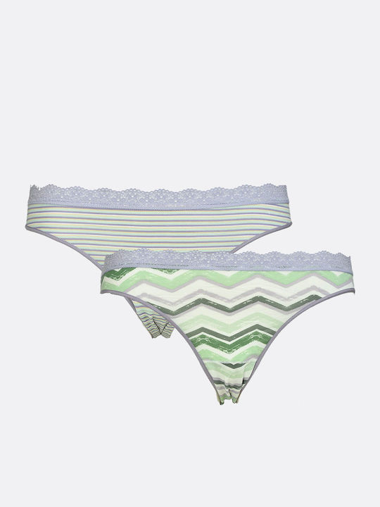 Apple Boxer Damen Slip 2Pack mit Spitze Grün