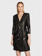 DKNY Mini Evening Dress Leather Black