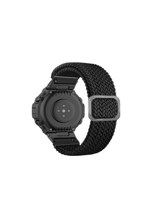 Nylon Braided Λουράκι Υφασμάτινο Μαύρο (Amazfit T-Rex)