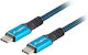 Lanberg Braided USB 4 Video Cable USB-C Male - USB-C 100W PD Blue 0.5m CA-CMCM-45CU-0005-BK