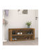 Holz Schuhschrank mit 2 Regalen Gelb L100xW35xH45cm