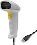 Qoltec Laser Scanner Χειρός Ενσύρματο με Δυνατότητα Ανάγνωσης 1D Barcodes