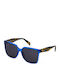 Police Women's Sunglasses with Blue Plastic Frame and Gray Lens