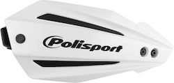 Polisport Προστατευτικές Χούφτες Μηχανής Bullit σε Λευκό χρώμα