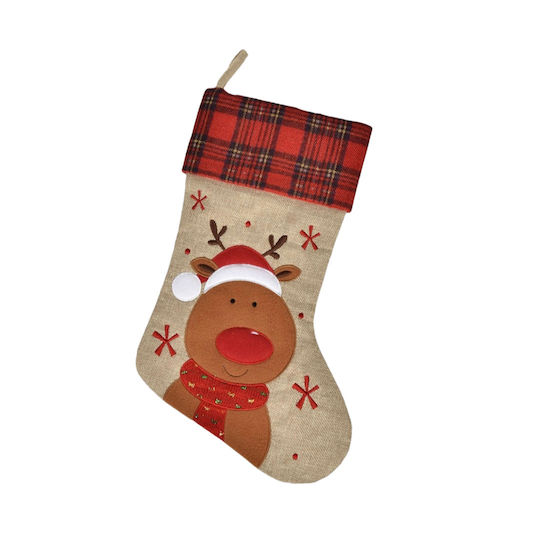 Christmas Decorative Socks with Reindeer H45cm