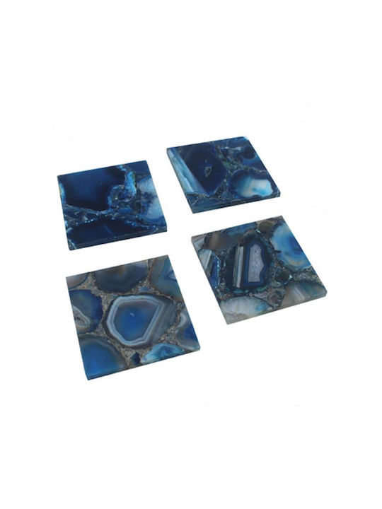 Artekko Untersetzer Stein Blau 10x10cm 4Stück