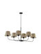 TK Lighting Chicago Kronleuchter 6xE27 Ø90cm mit Schirmen Beige 3999