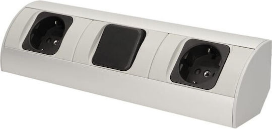Power Strip 2 Positions with Switch without Cable Silver
