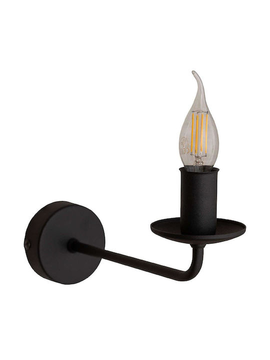 TK Lighting Vintage Φωτιστικό Τοίχου με Ντουί E14 Μαύρο 27.5x23εκ.