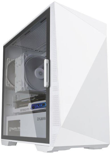 Z1 Iceberg Gaming Midi Tower Computer Case with Side Window White