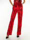 Toi&Moi Women's Velvet Trousers Red