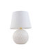 TK Lighting Santana Glass Table Lamp for Socket E27 with White Shade and Base
