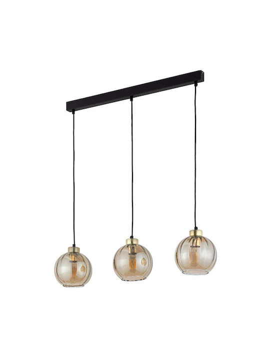 TK Lighting Devi Pendant Light Three-Light Rail for Socket E27 Honey