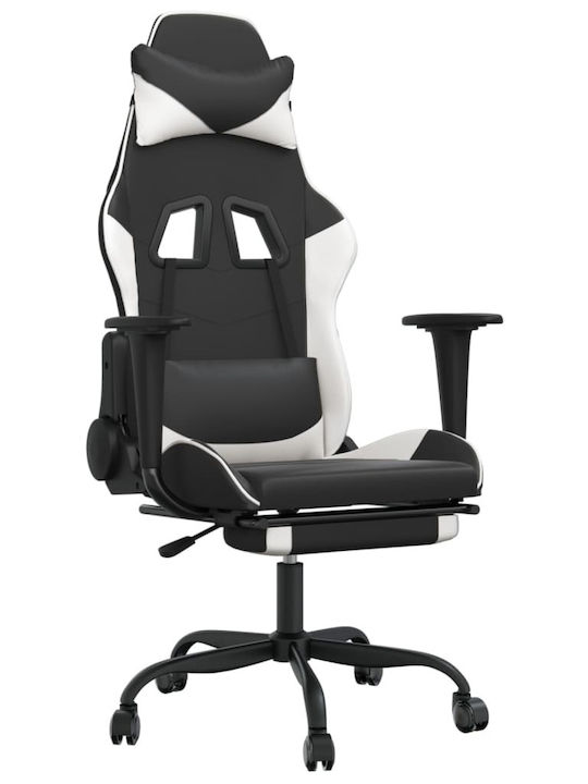 vidaXL 3143658 Gaming Chair with Footrest Black...