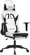 vidaXL 345467 Gaming Chair with Footrest White ...