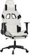 vidaXL 345531 Gaming Chair with Footrest White ...