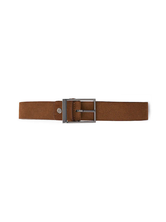 Verde Men's Leather Belt Brown