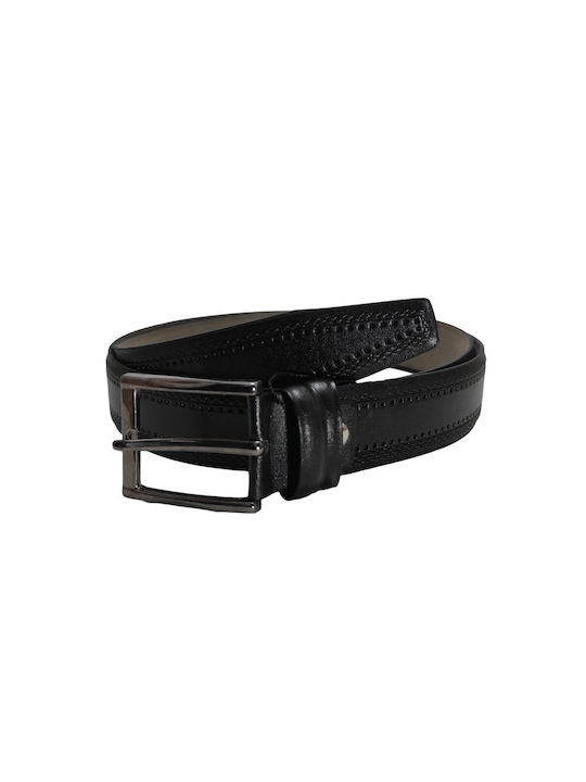 MUCCAS Men's Leatherette Belt 3.5cm Black