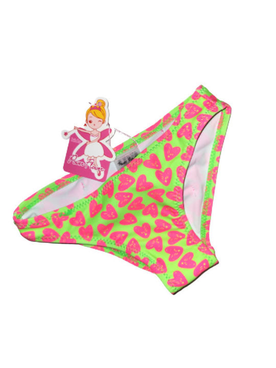 Melody Swimsuit children's lemon green with hearts