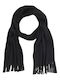 Women's Fleece Scarf Men's with fringes Black code 3558