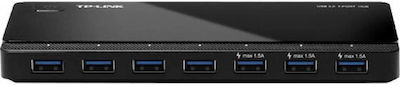 TP-LINK v4 USB 3.0 Hub 7 Porturi cu conexiune USB-A și Port de încărcare și Alimentare Externă