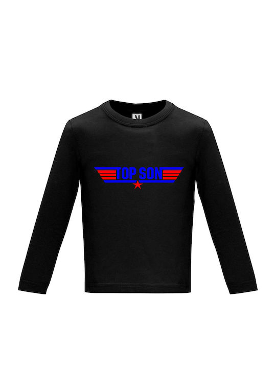 Kids Long Sleeve Top "TOP SON", Black