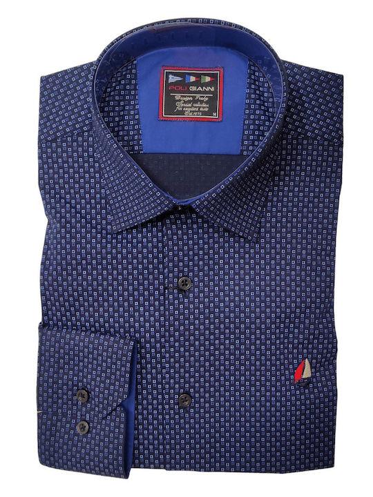 PoliGianni Men's Shirt Mixed Design 29122 Blue