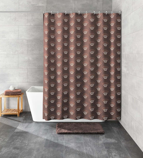 Kleine Wolke Bow Fabric Shower Curtain 180x200cm Coffee