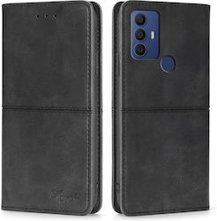 TCL Cow Texture Leather Book Black (TCL 306 / 305 / 30 SE / 30E)