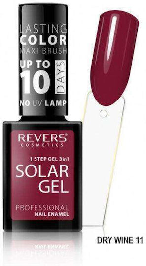 Revers Cosmetics Солар Гел Гланцов Дълготраен Лак За Нокти 11 Драй Уайн 12мл