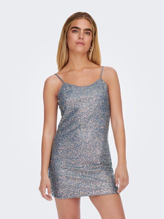 Only Aida with Sequins Evening Dress Grey