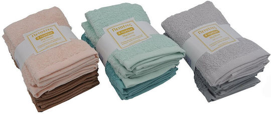 Sidirela Toulip Prosop din 100% Bumbac în Culoarea Albastru 30x30cm (Diverse modele) 4 buc