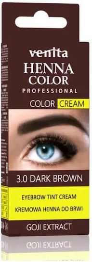 Venita Tint Cream Henna Dye for Eyebrows 3.0 Dark Brown