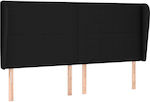 vidaXL Bed Headboard made of Fabric in Black Color 183x23x118cm