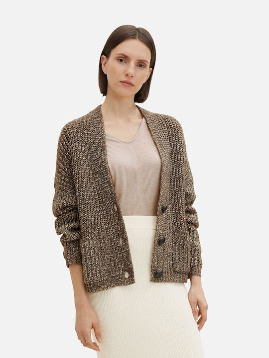 Tom Tailor Women's Knitted Cardigan with Buttons Green